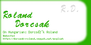 roland dorcsak business card